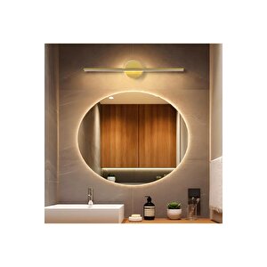 Modern Kablosuz Tak Çalıştır Ledli Pilli Aplik Banyo Tablo Ayna Aydınlatma Eskitme Gold Pil Dahildir
