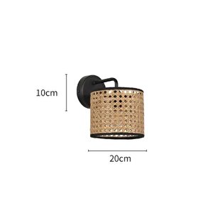 Modern Rattan Hasır Hazeran Aplik Kablolu Elektrikle Çalışır Duvar Apliği