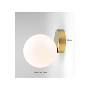 Modern Beyaz Glop Camlı Pilli Aplik Tak Çalıştır Aç Kapa Butonlu Kablosuz Eskitme Gold Sarı
