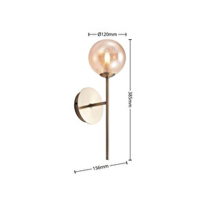 Modern Tasarım Aplik 1 Adet Elektrikle Çalışır Duvar Camlı Aplik Eskitme Gold Bal Camlı