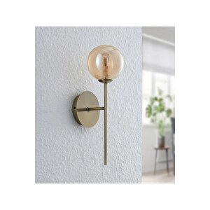 Modern Tasarım Aplik 1 Adet Elektrikle Çalışır Duvar Camlı Aplik Eskitme Gold Bal Camlı