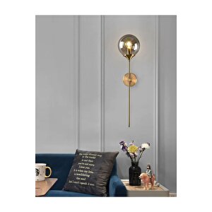 Modern Tasarım Aplik 1 Adet Elektrikle Çalışır Duvar Camlı Aplik Eskitme Gold Bal Camlı