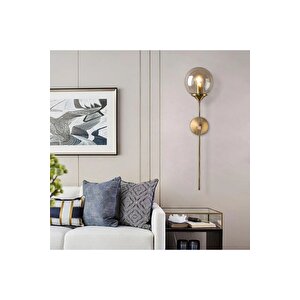 Modern Tasarım Aplik 1 Adet Elektrikle Çalışır Duvar Camlı Aplik Eskitme Gold Bal Camlı