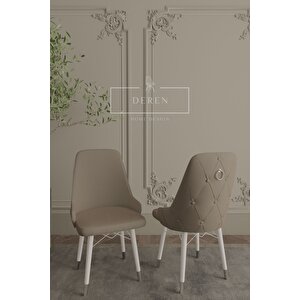 Silver Line Serisi 4 Adet Baby Face Kumas Silinebilir Mutfak Salon Yemek Sandalyesi Kapi̇çi̇no