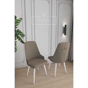 Fier Serisi 4 Adet Kahve Sandalye Mutfak Ve Salon Sandalyesi