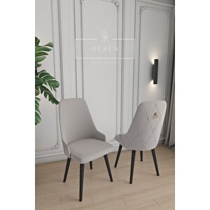 6 Adet Açık Gri Sandalye Mutfak Ve Salon Sandalyesi