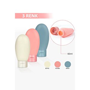 3b Trend Çok Amaçlı 3lü Kozmetik Dolum Seti Seyahat Tipi Doldurulabilir Şampuan Krem Saç Kremi Losyon Şişesi