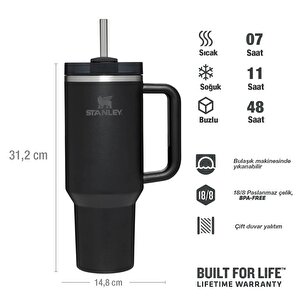 Quencher Pipetli Termos Bardak 1.18 Lt - Black