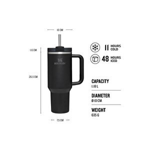 Stanley Quencher Pipetli Termos Bardak 1.18 Lt - Black