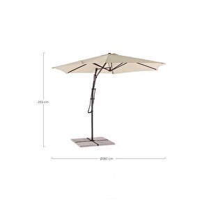 Sorrento Metal Şemsiye Krem Çap: 3m