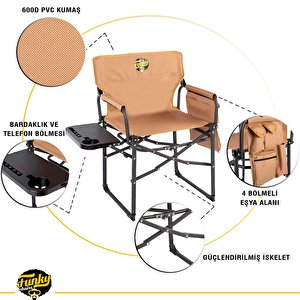 Funky Chairs Extra Katlanabilir L Kamp Koltuğu - Toprak
