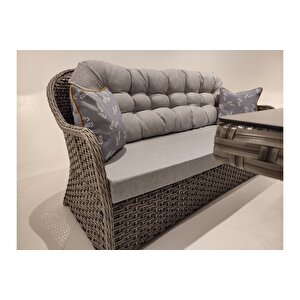 Ada Rattan Bahçe Balkon Masa Takımı 7 Kişilik