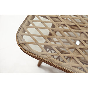 Linda Rattan Bahçe Oturma Grubu 3 1 1 ve Sehpa