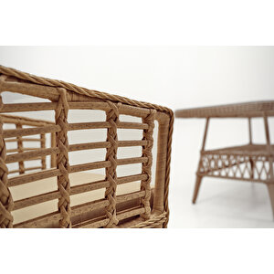 Linda Rattan Bahçe Oturma Grubu 3 1 1 ve Sehpa