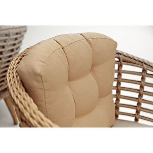 Linda Rattan Bahçe Oturma Grubu 3 1 1 ve Sehpa