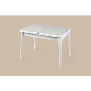 İkon Açılır Mdf Highgloss Mutfak Masası 70x110 Beyaz