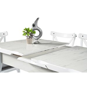 İkon Açılır Mdf Highgloss Mutfak Masası 70x110 Beyaz