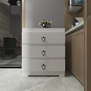 Ni̇rvanna (s)  3 Çekmeceli̇ Çok Amaçli Dolap Şi̇fonyer Beyaz-Beyaz Beyaz/Beyaz