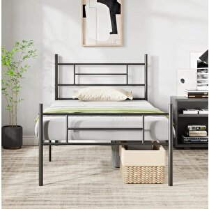 Cndhome Metal Karyola Hsn Metal Karyola Siyah Renk, Çift Kişilik, Ölçü Seçenekli