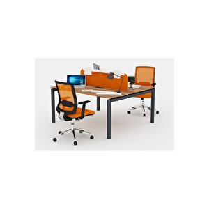 Galaxy İki̇li̇ 180 Cm Çalişma Ofi̇s Masa Workstation (minyatür/antrasit)