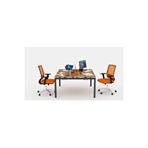 Galaxy İki̇li̇ 180 Cm Çalişma Ofi̇s Masa Workstation (minyatür/antrasit)