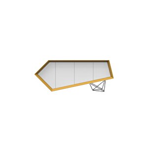 Neon 240 Cm Sol Etajerli̇ Yöneti̇ci̇ Beyaz Çalişma Ofi̇s Masa Takim (beyaz/sarı)