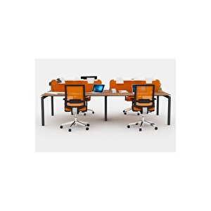 Galaxy Dörtlü 280 Cm Çalişma Ofi̇s Masa Workstation (minyatür/antrasit)