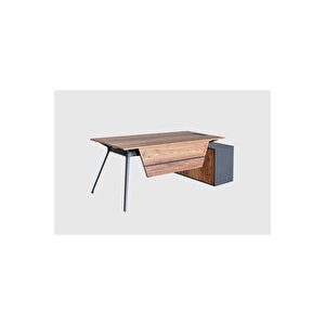 Deep Maxi̇ 140 Cm Sol Etajerli̇ Çalişma Ofi̇s Masa Takim (minyatür/antrasit)