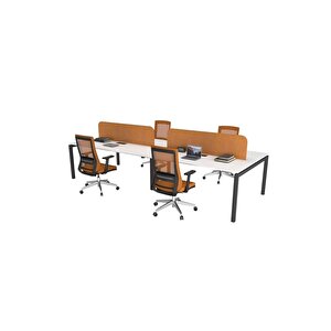 Galaxy Dörtlü 280 Cm Çalişma Ofi̇s Masa Workstation (beyaz/antrasit)
