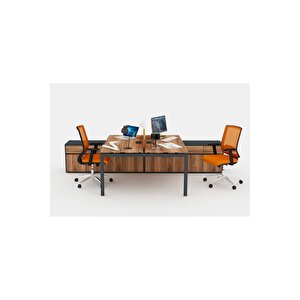 Galaxy İki̇li̇ Maxi̇ 180 Cm Etajerli̇ Çalişma Ofi̇s Masa Workstation (minyatür/antrasit)