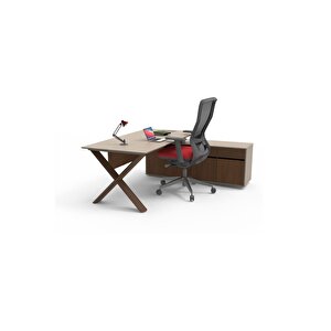 Wino 160 Cm Tekli̇ Maxi Sağ Etajerli̇ Personel Çalişma Ofi̇s Masa (karamel Galaxy/milas)