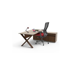 Wino 140 Cm Tekli̇ Maxi Sağ Etajerli̇ Personel Çalişma Ofi̇s Masa (karamel Galaxy/milas)