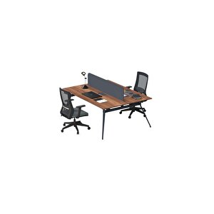 Deep İki̇li̇ 140 Cm Çalişma Ofi̇s Masa Workstation (minyatür/antrasit)