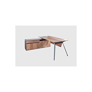 Deep Maxi̇ 140 Cm Sağ Etajerli̇ Çalişma Ofi̇s Masa (minyatür/antrasit)