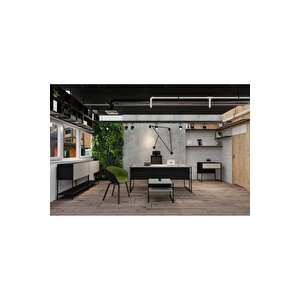 Cage 140 Cm Beyaz Çalışma Ofis Masa Takım (beyaz/si̇yah)