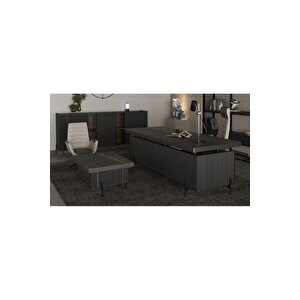 Branch 240 Cm Yöneti̇ci̇ Si̇yah Çalişma Ofi̇s Masa Takim (sonato/siyah)