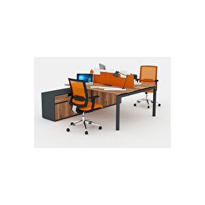 Galaxy İki̇li̇ Medium 160 Cm Etajerli̇ Çalişma Ofi̇s Masa Workstation (minyatür/antrasit)