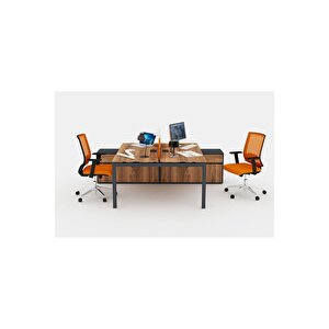 Galaxy İki̇li̇ Medium 160 Cm Etajerli̇ Çalişma Ofi̇s Masa Workstation (minyatür/antrasit)