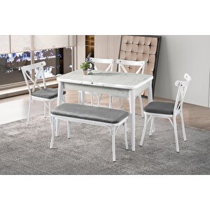 İkon Banklı Mdf Mutfak Masa Sandalye Takımı 70x110