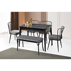 İkon Buse Banklı Mdf Mutfak Masa Sandalye Takımı 70x110