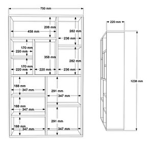 L'occi Concept Forge Kitaplık 124cm Sepet-beyaz Fg1-sw