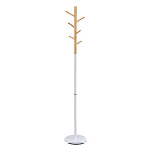 Handy Mate Nicolo Metal/ahşap Askılık-beyaz/meşe 28x173x28 Cm
