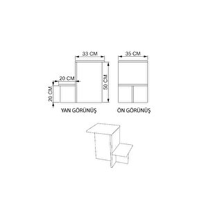 Alonex Home Diana Mermer Desenli Yan Sehpa