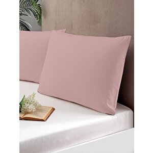 2'li Pamuk Saten Yastık Kılıfı Pudra