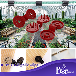 Gölgelik Klipsi 50 Adet Kırmızı Uv Katkılı Bsr Garden