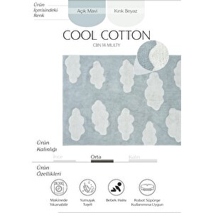 Cool Cotton Ccn 14 Multy Makinede Yıkanabilir Kaymaz Tabanlı Bulut Desenli Bebek Halısı 120x180 cm