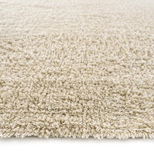 Cool Halı Cool Cotton Ccn Plain Bej Makinede Yıkanabilir Kaymaz Taban Pamuk Dokuma Bebek Halı