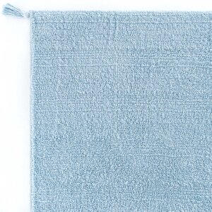 Cool Cotton Ccn Plain Blue Makinede Yıkanabilir Kaymaz Taban Pamuk Dokuma Bebek Halı 80x150 cm