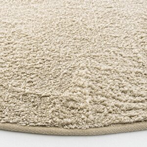 Cool Halı Cool Cotton Ccn Plain Bej Yıkanabilir Kaymaz Tabanlı Pamuk Dokuma Yuvarlak Bebek Halısı