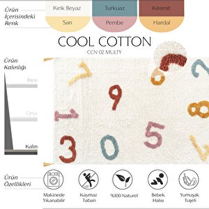 Cool Cotton Ccn 02 Multy Xw Makinede Yıkanabilir Kaymaz Taban Pamuk Dokuma Bebek Halı 120x180 cm